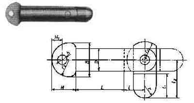 696801 PIN SHIP'S TOGGLE A TYPE STEEL, WITH FURTHER DETAIL