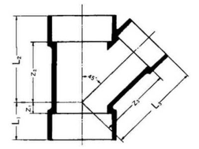732831 Y-PIECE PVC 45DEG FOR DRAIN, SIZE 30