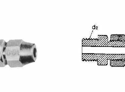 733601 HALF UNION FLARED BRASS, STRAIGHT THREAD 6MM X PF1/8