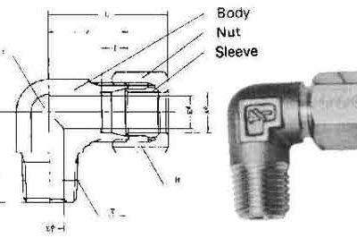 734081 ELBOW MALE FLARELESS BRASS, 4MMXPT1/8