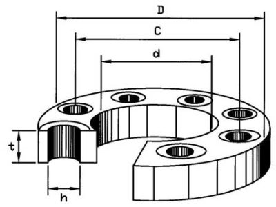 735501 FLANGE CARBON STEEL SLIP-ON, DIN2573 PN6 10MM