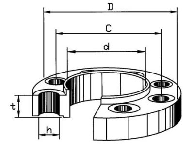 735751 FLANGE CARBON STEEL SLIP ON, RAISED FACE DIN86029 PN10 10MM