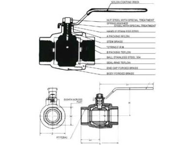 752401 BALL VALVE FORGED BRASS, SCREWED-END PT3/8