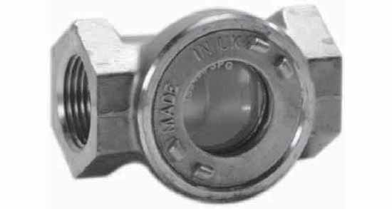 756877 SIGHT GLASS DIN BRASS THREADED, DOUBLE WINDOW #628 1"