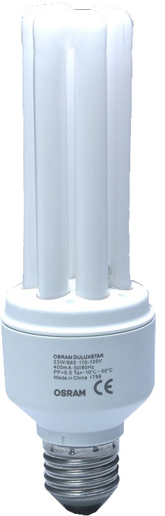 791500 LAMP ENERGY SAVING COMPACT FL, 130VAC 9W E27 T4-2U 40X135MM