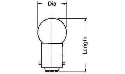 790671 LAMP PILOT GLOBULAR CLEAR, BA-9S 6.3V 1W 11X23.5MM