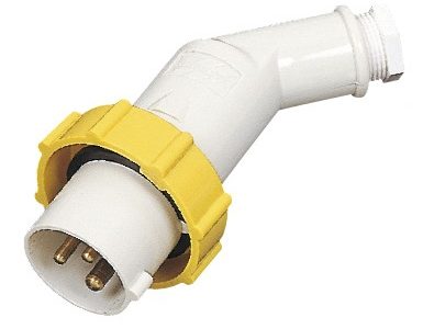 792751 PLUG OFFSET WATERTIGHT IEC, 2P+E AC100-130V YELLOW PI2-2B